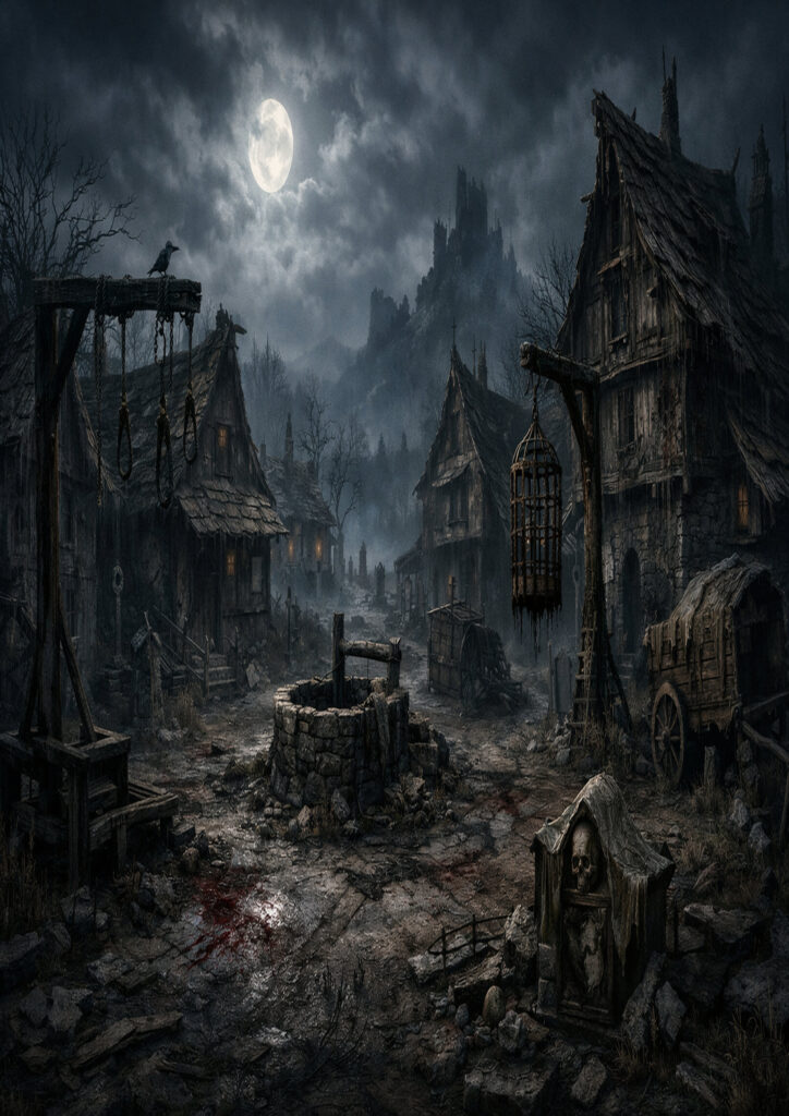 fantasy landscape artwork with ancient ruins