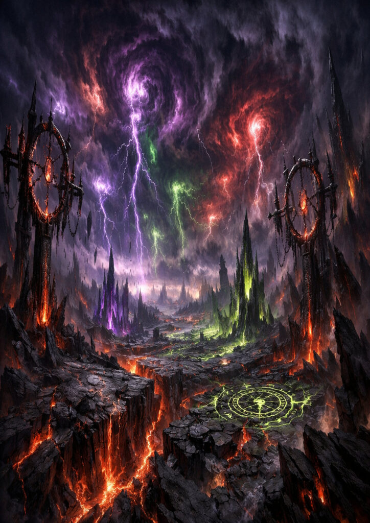 fantasy landscape illustration with cinematic atmosphere