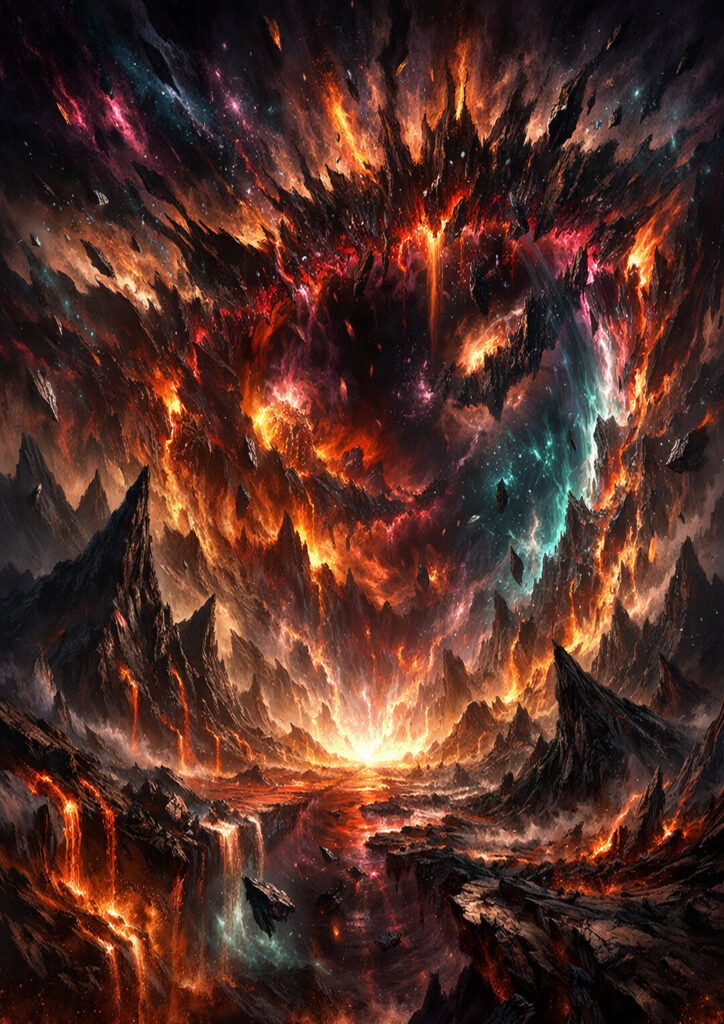 fantasy landscape image of vast mythical terrain