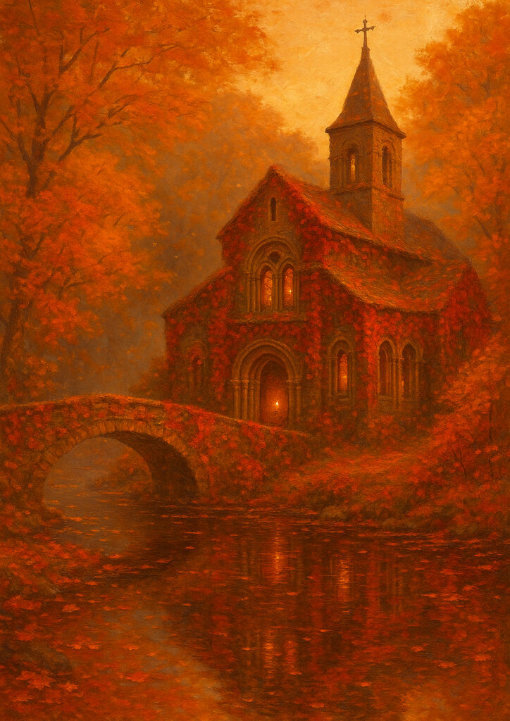 autumn countryside scenery with warm fall tones