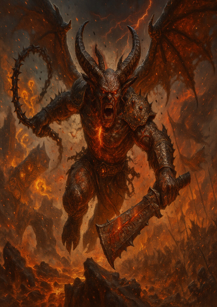 Epic warhammer inspired daemons of chaos battlefield