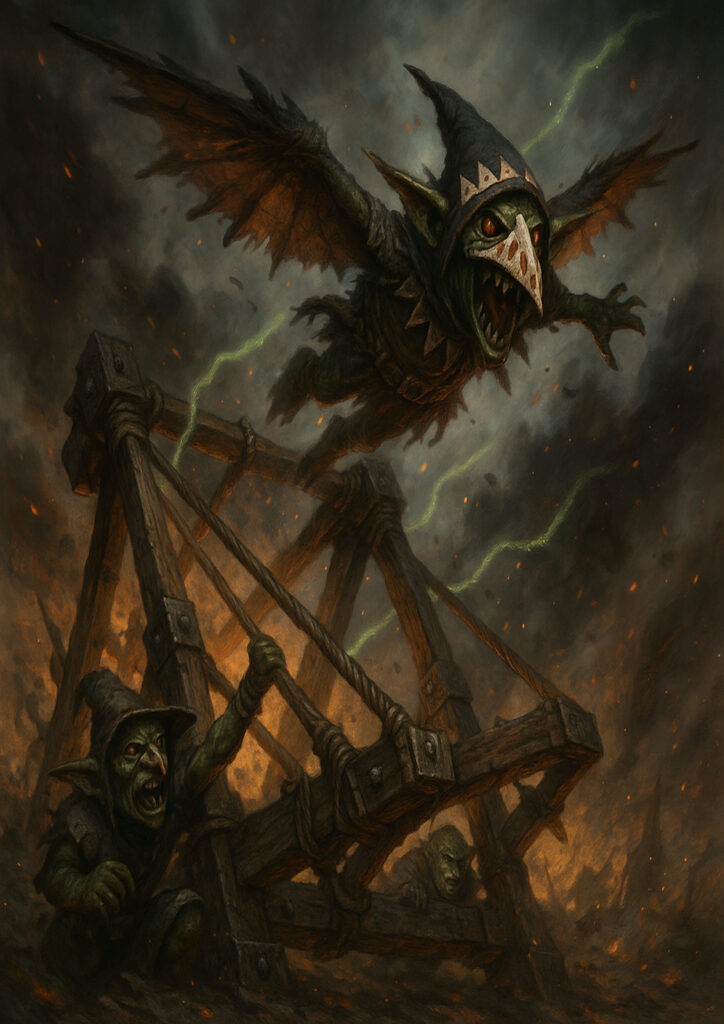 Warhammer inspired orks and goblins digital fantasy art