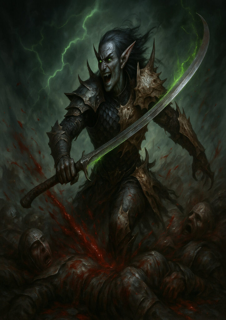 Warhammer inspired dark elf faction dark fantasy art