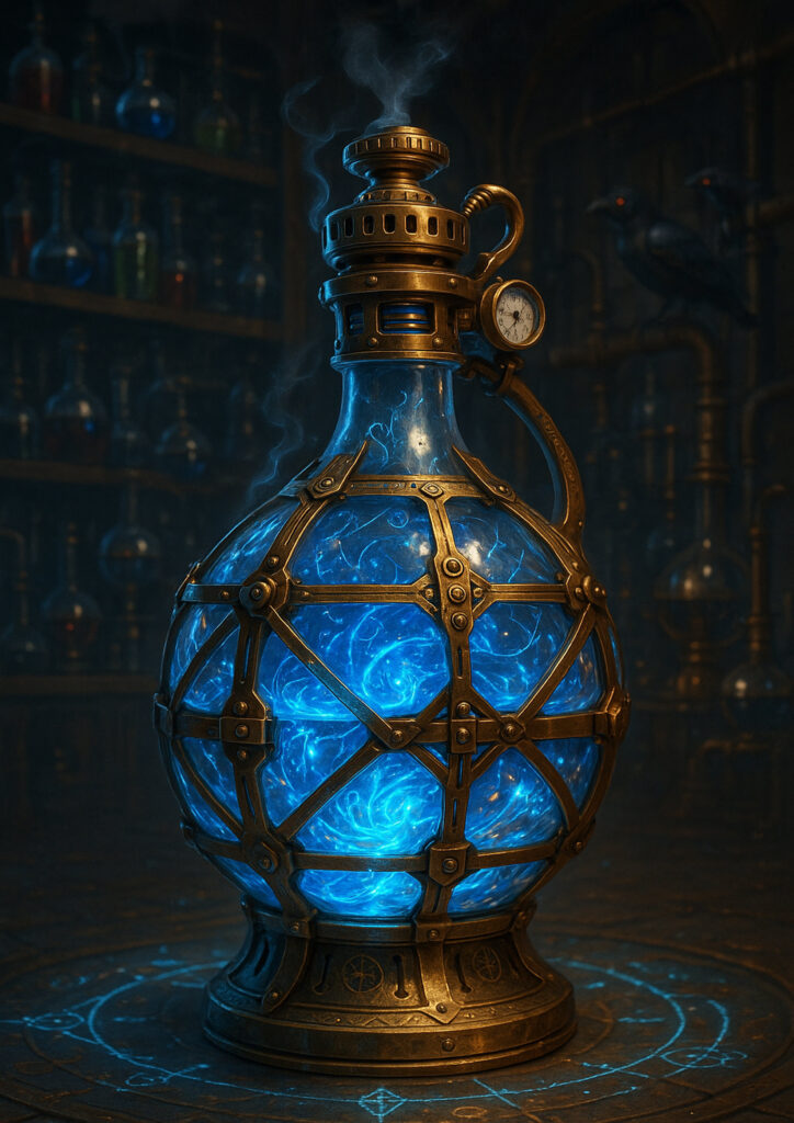 Illustration showing an ordinary object transformed into a steampunk mechanical creation.