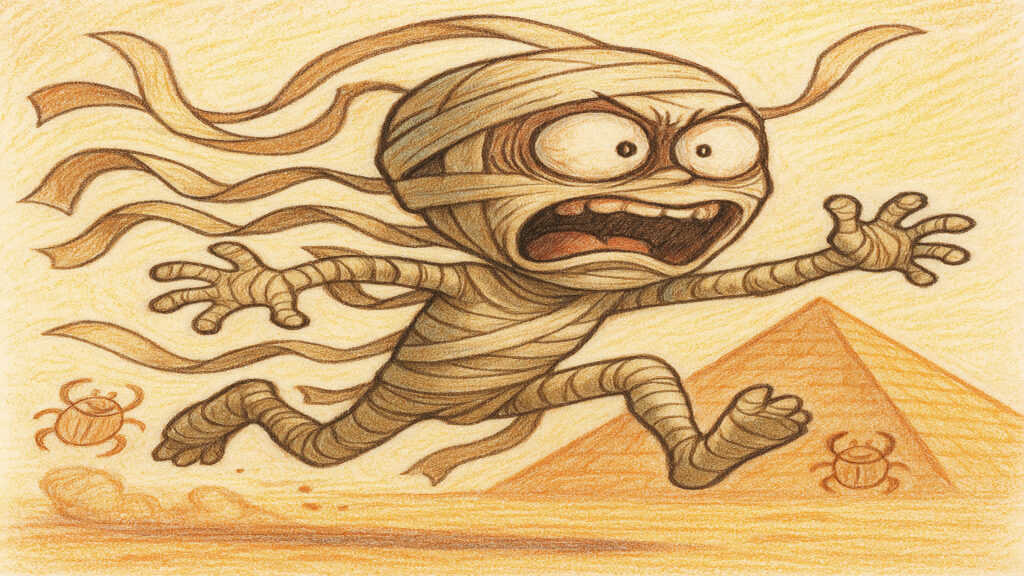 Humorous caricature artwork with exaggerated features and gentle satirical tone