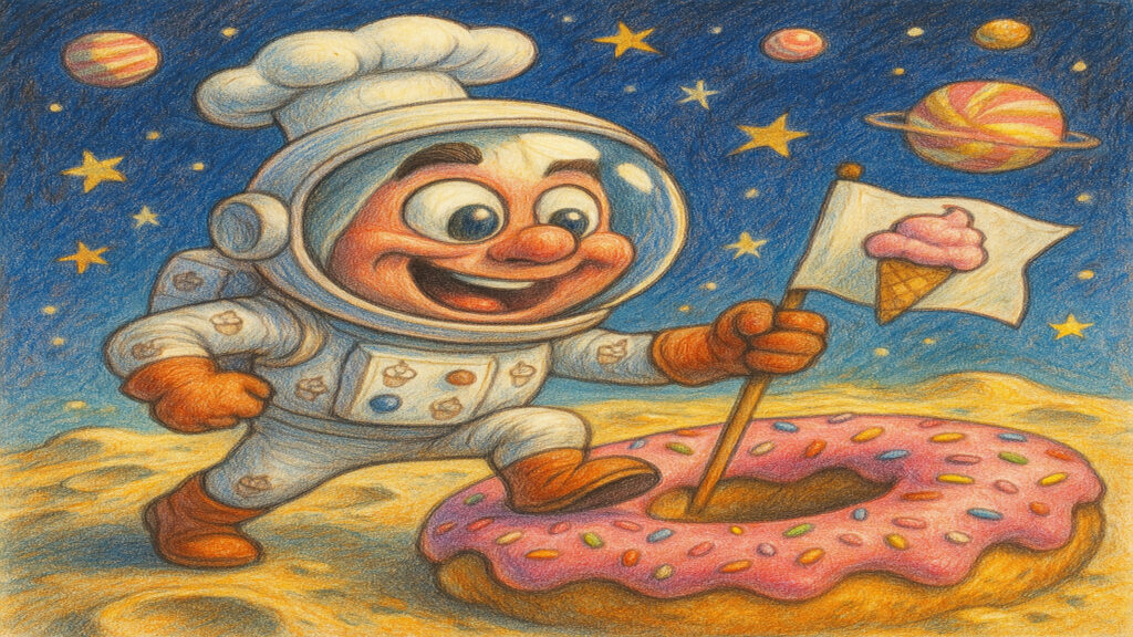 Humorous caricature artwork with exaggerated features and gentle satirical tone