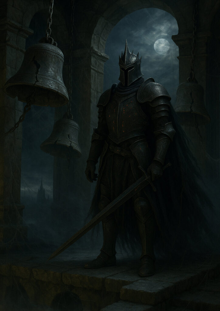 Photorealistic knight warrior wearing detailed plate armor, realistic medieval fantasy character, high quality wall art print