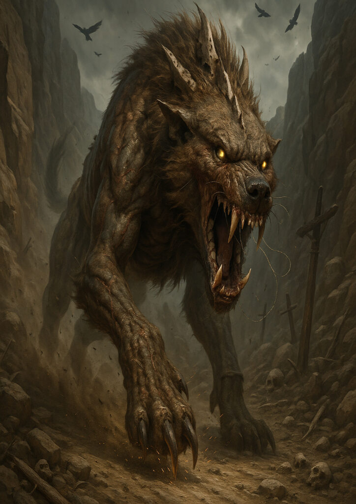 Dark fantasy beastmen with warhammer influence