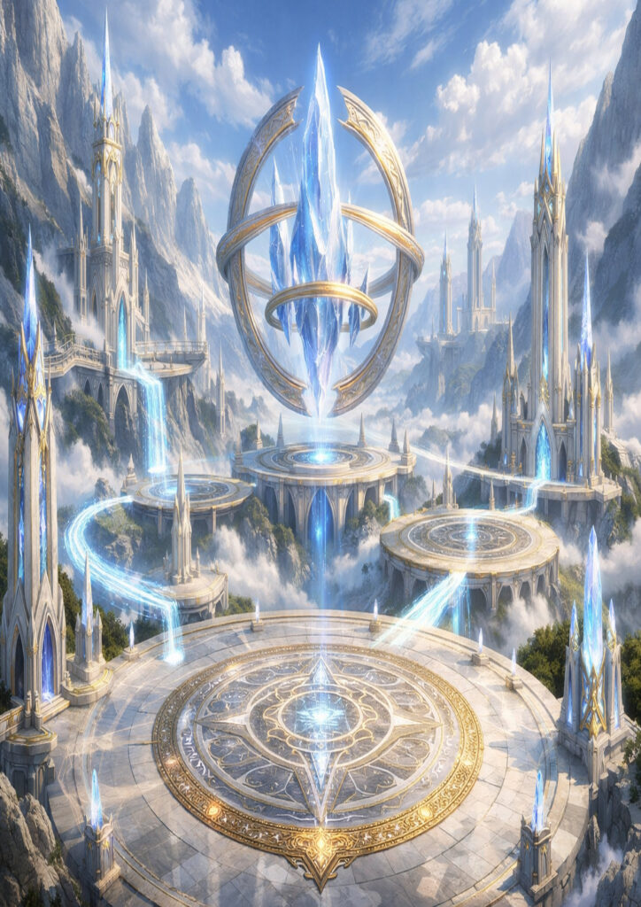 fantasy landscape illustration showing magical world