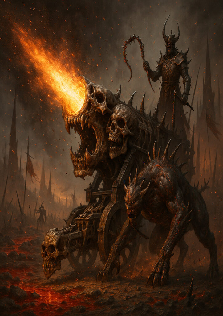 Epic warhammer inspired daemons of chaos battlefield