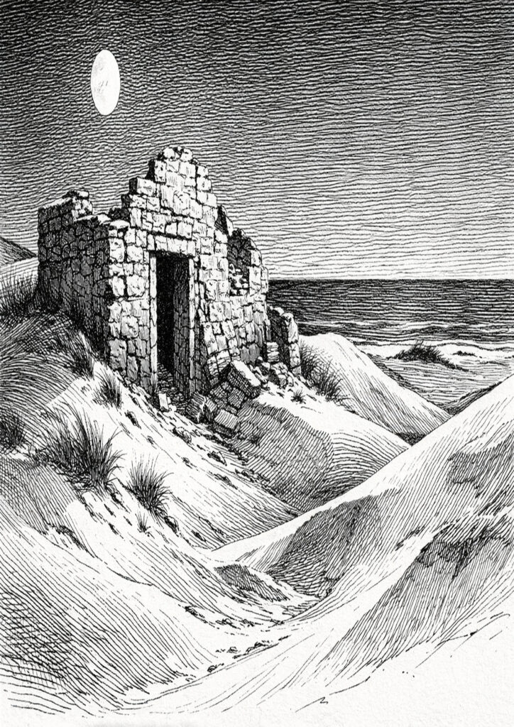 ruins landscape sketch artwork inspired by lost civilizations