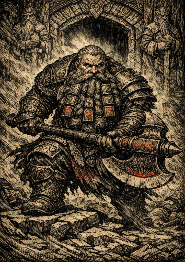 High detail warhammer inspired dwarfs characters