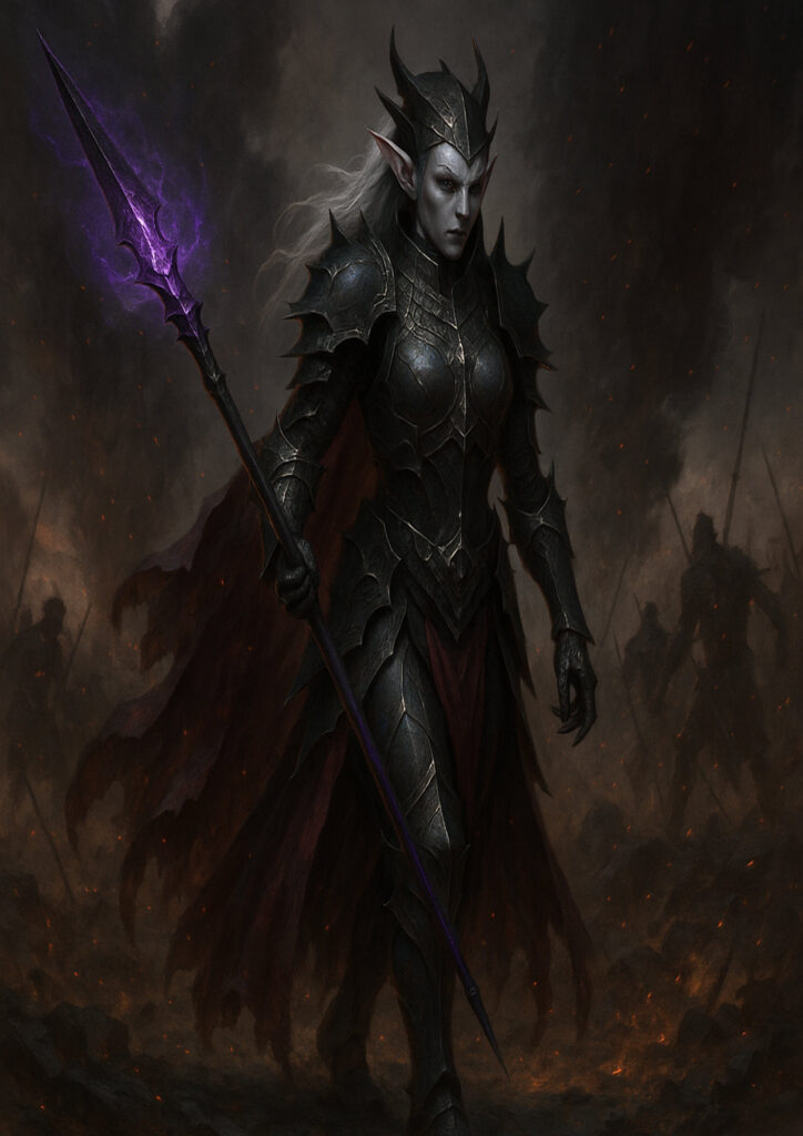 Warhammer inspired dark elf faction dark fantasy art