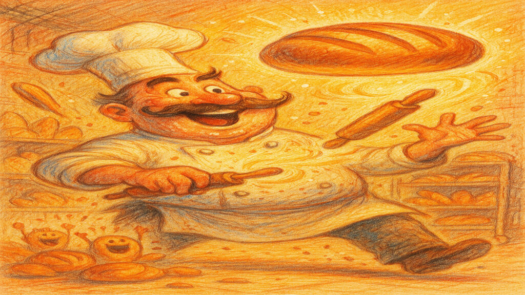 Humorous caricature illustration with expressive style and subtle visual humor