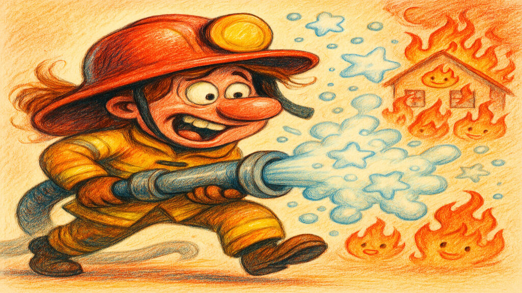 Humorous caricature illustration with expressive style and subtle visual humor