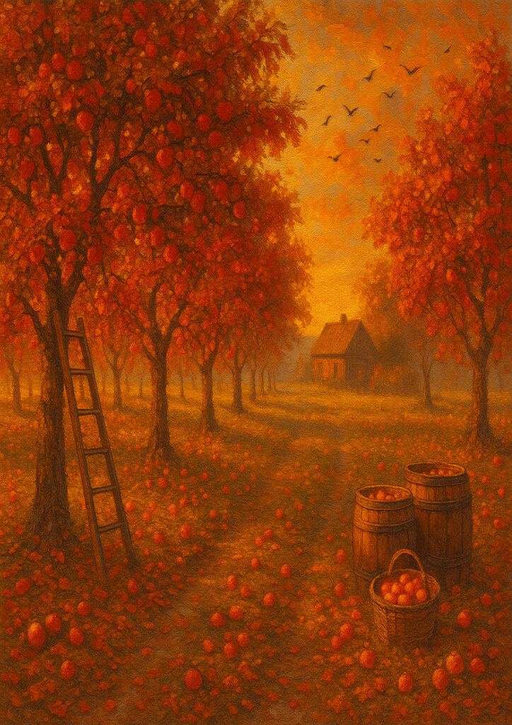 autumn countryside landscape with colorful foliage