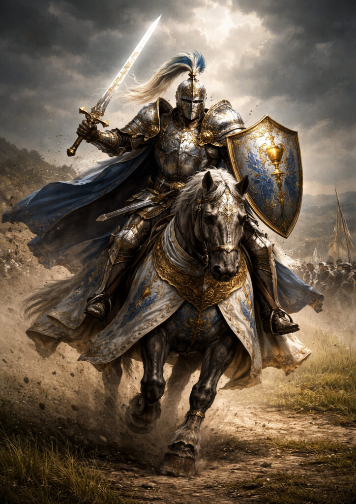 Knights warriors inspired by warhammer aesthetic