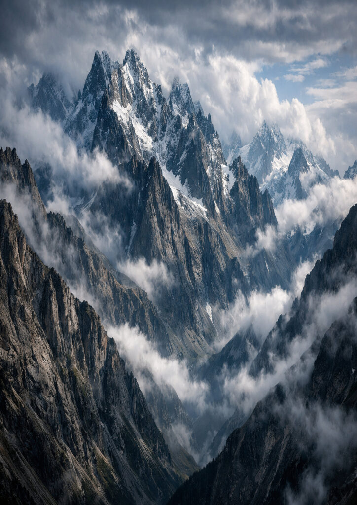 mountain landscape illustration showing rugged terrain
