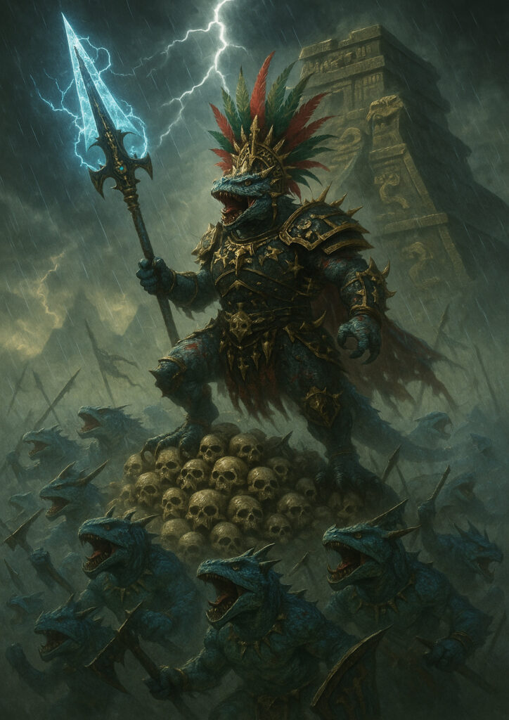 Lizardmen army inspired by warhammer aesthetic