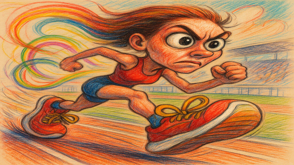 Humorous caricature illustration with expressive style and subtle visual humor