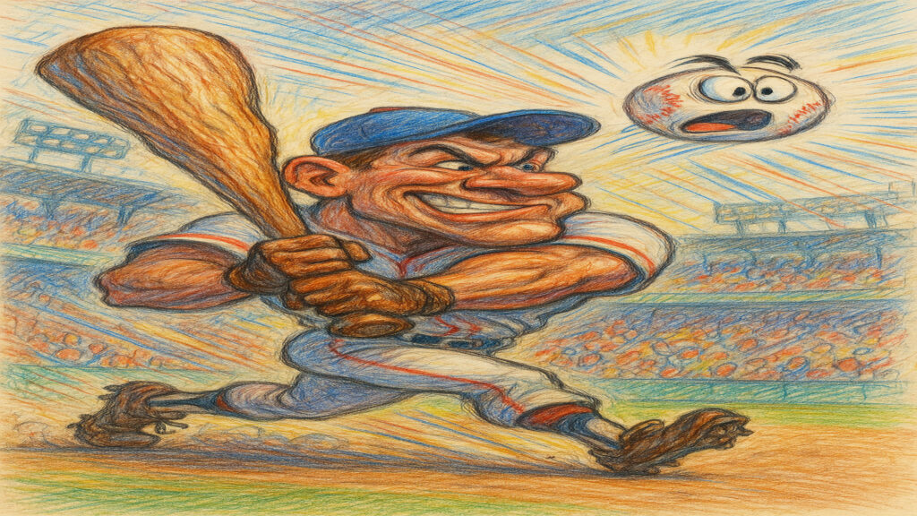 Humorous caricature illustration with expressive style and subtle visual humor