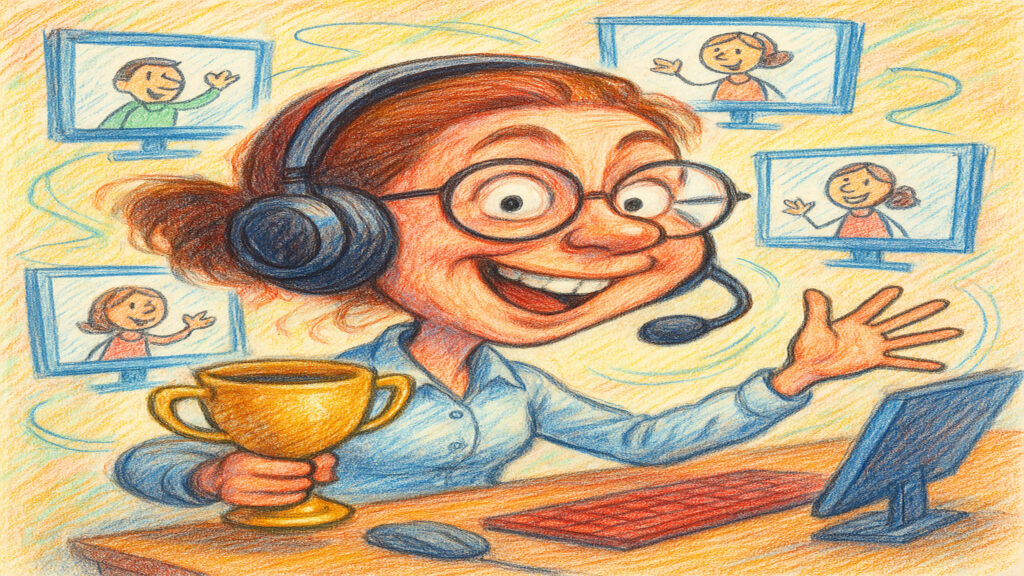 Humorous caricature illustration with expressive style and subtle visual humor