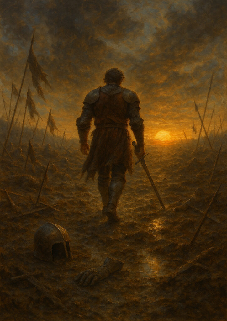 Fantasy knight in full plate armor, detailed medieval warrior illustration, epic knight fantasy wall art, high resolution printable