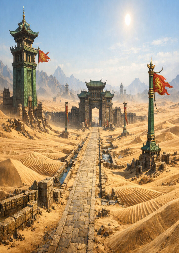 fantasy landscape illustration of epic terrain