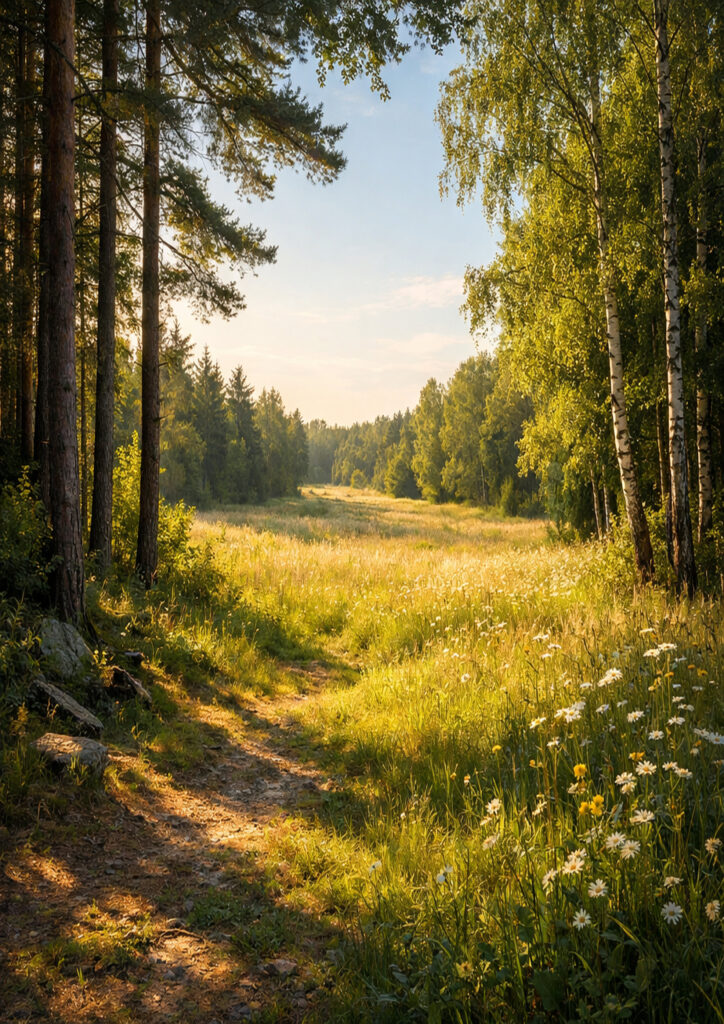 forest landscape illustration showing natural scenery