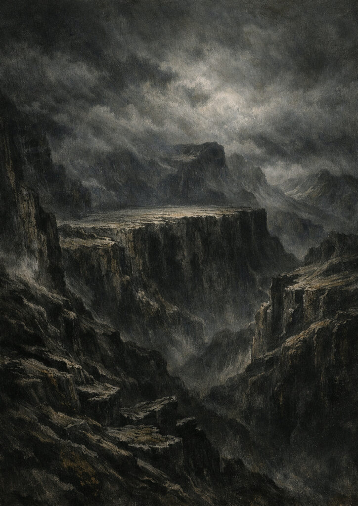 mountain landscape image with misty peaks