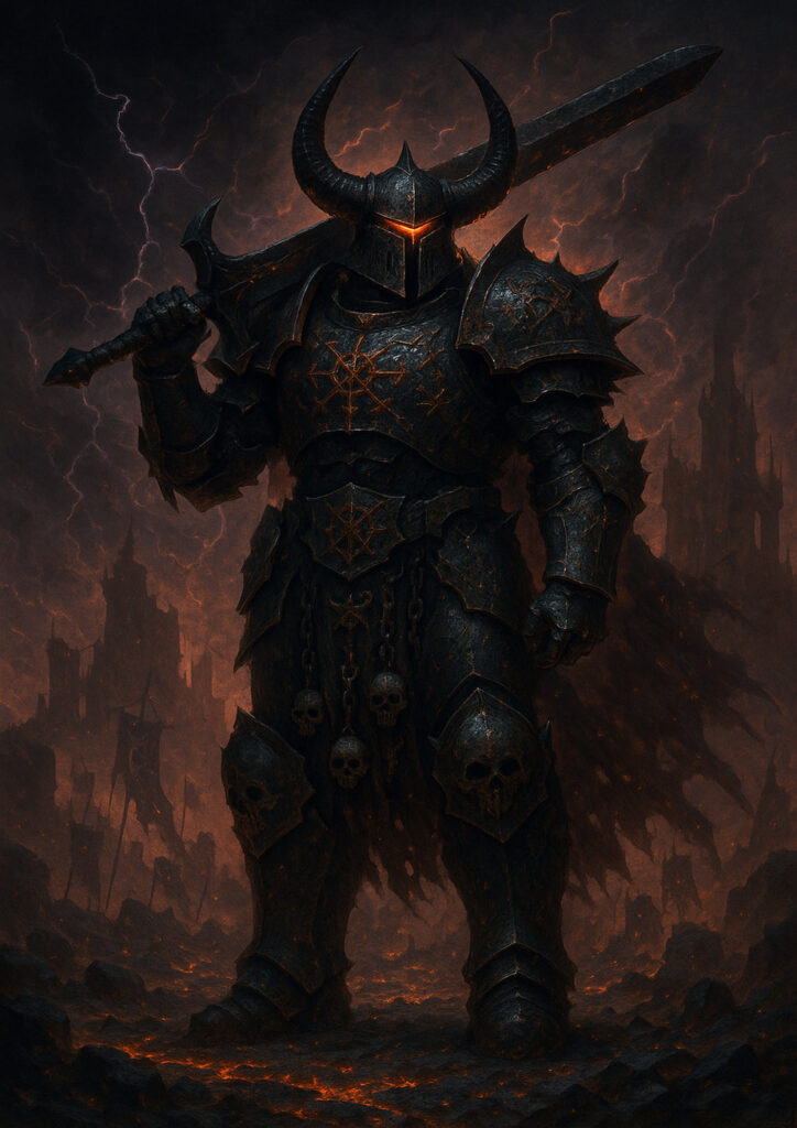 Dark fantasy chaos warriors with warhammer influence