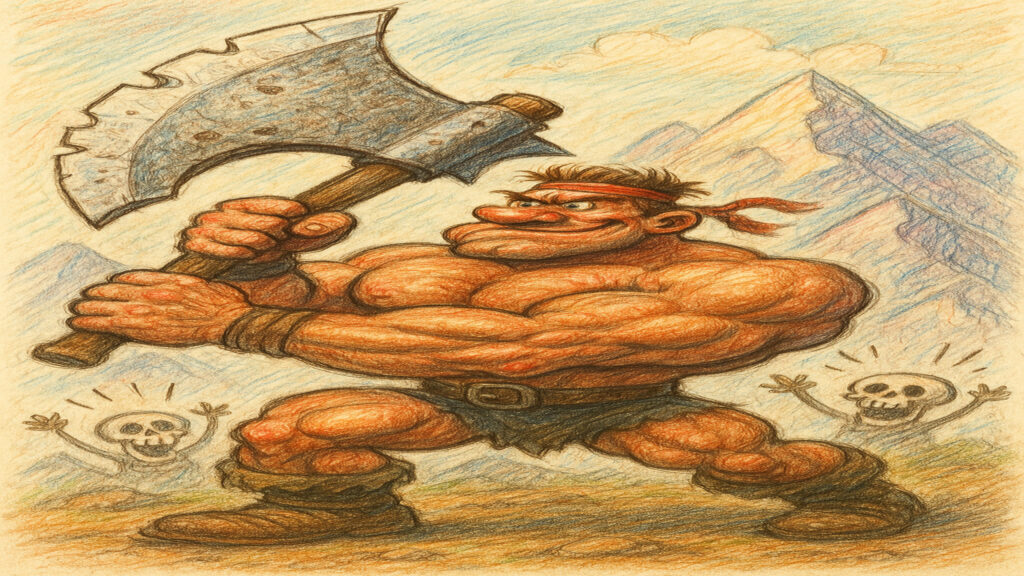 Humorous caricature illustration with expressive style and subtle visual humor