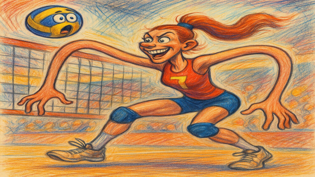 Lighthearted caricature artwork inspired by familiar real-life situations