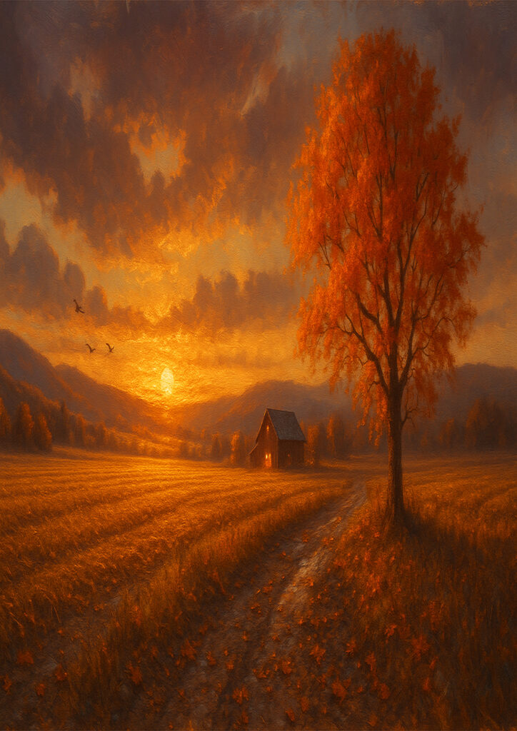 autumn countryside landscape with colorful foliage