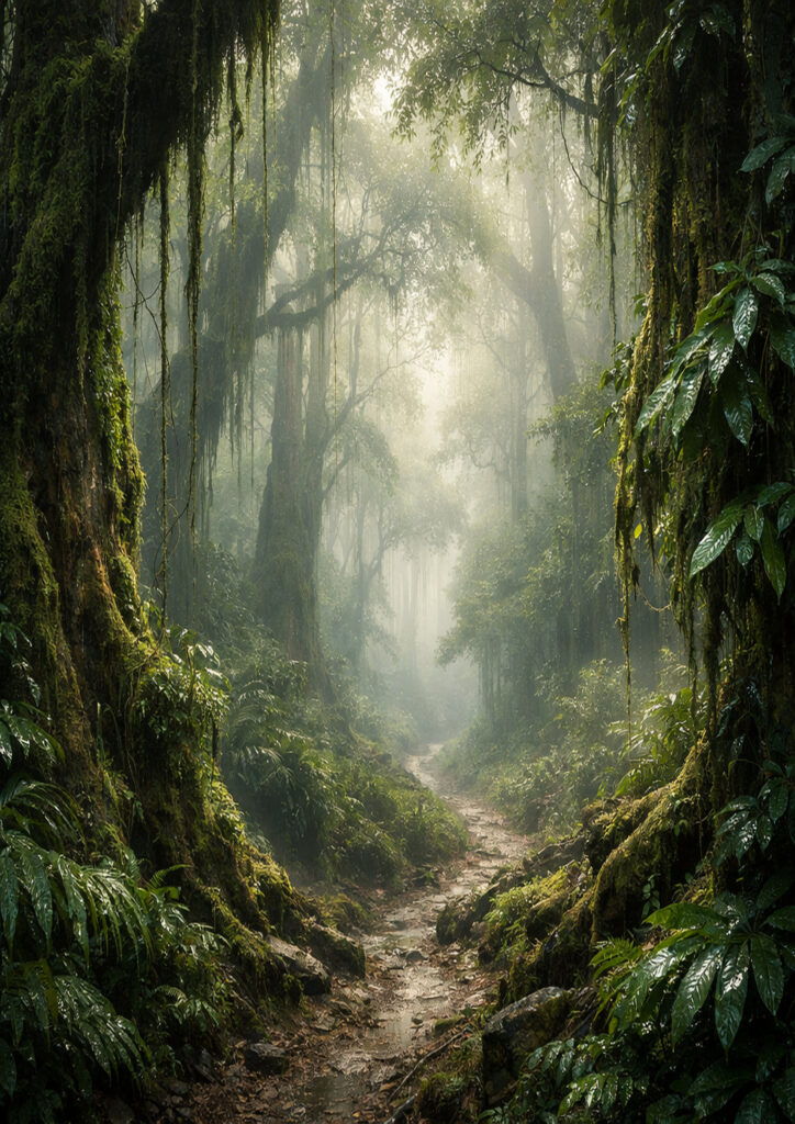 forest landscape illustration showing natural scenery