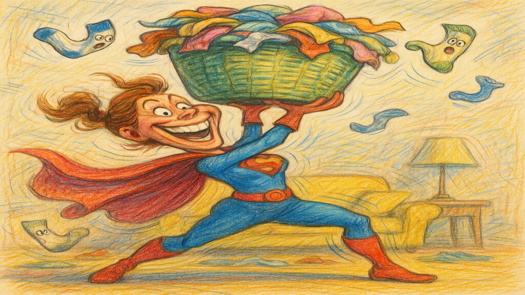 Lighthearted caricature artwork inspired by familiar real-life situations