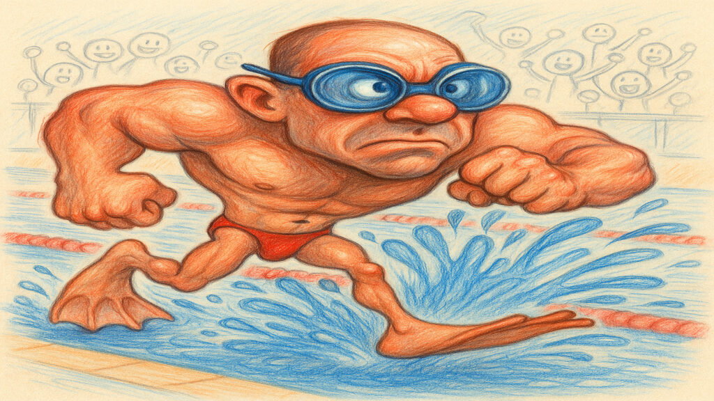 Lighthearted caricature artwork inspired by familiar real-life situations