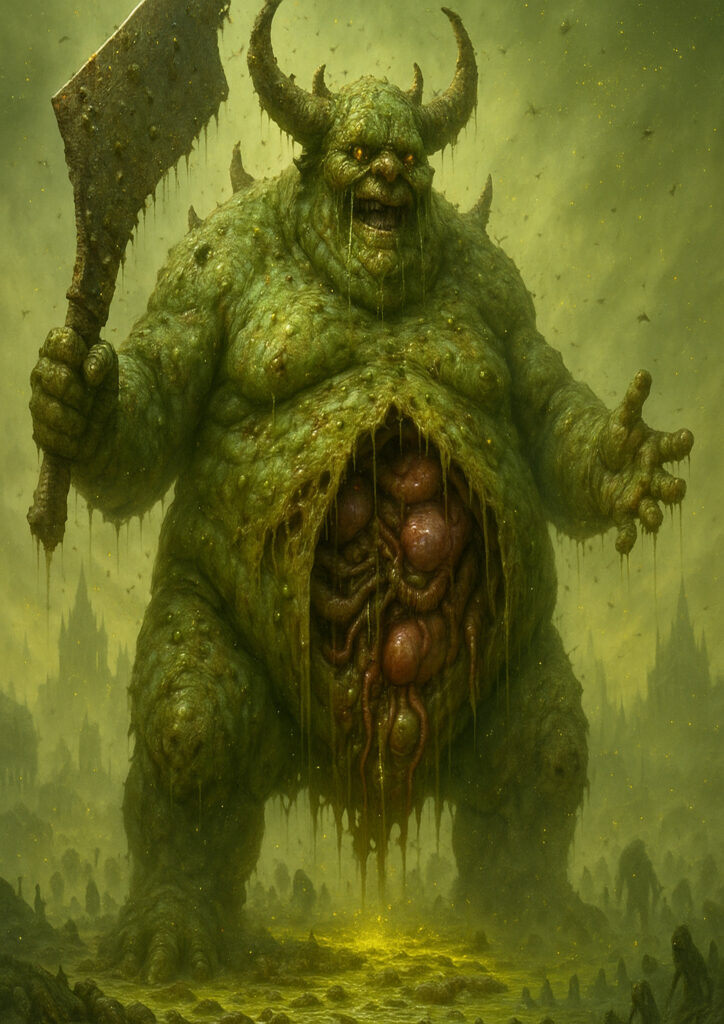 Daemons of chaos inspired by warhammer aesthetic