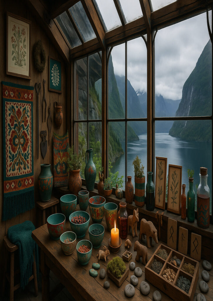 cozy interior space with natural materials