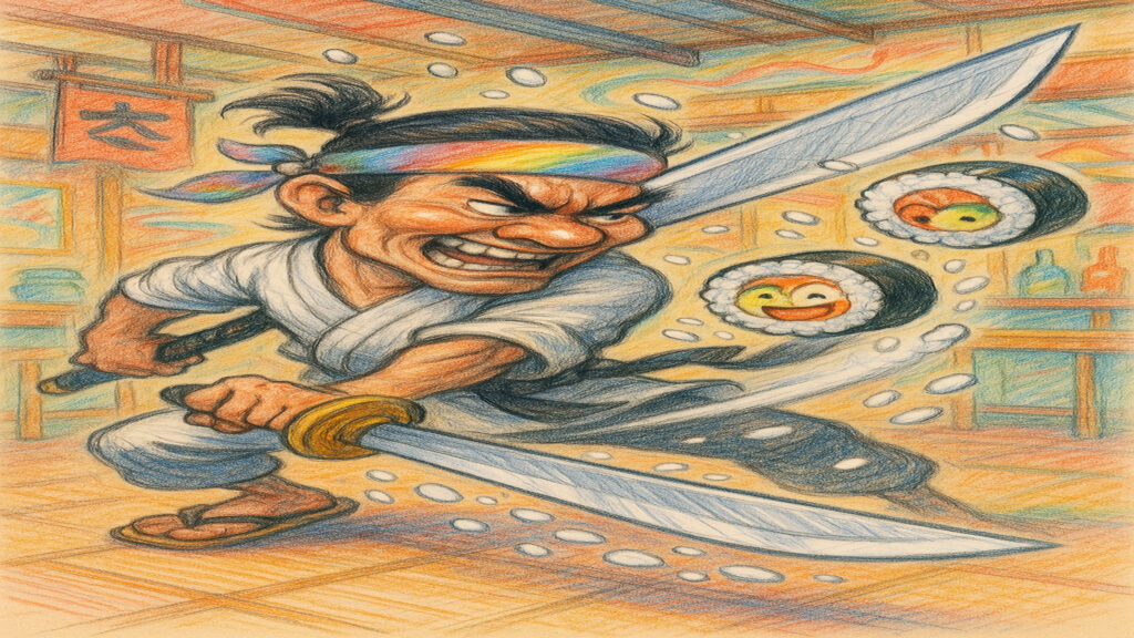 Lighthearted caricature artwork inspired by familiar real-life situations