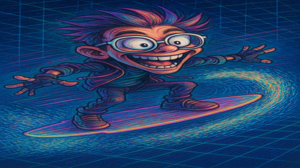 Lighthearted caricature artwork inspired by familiar real-life situations