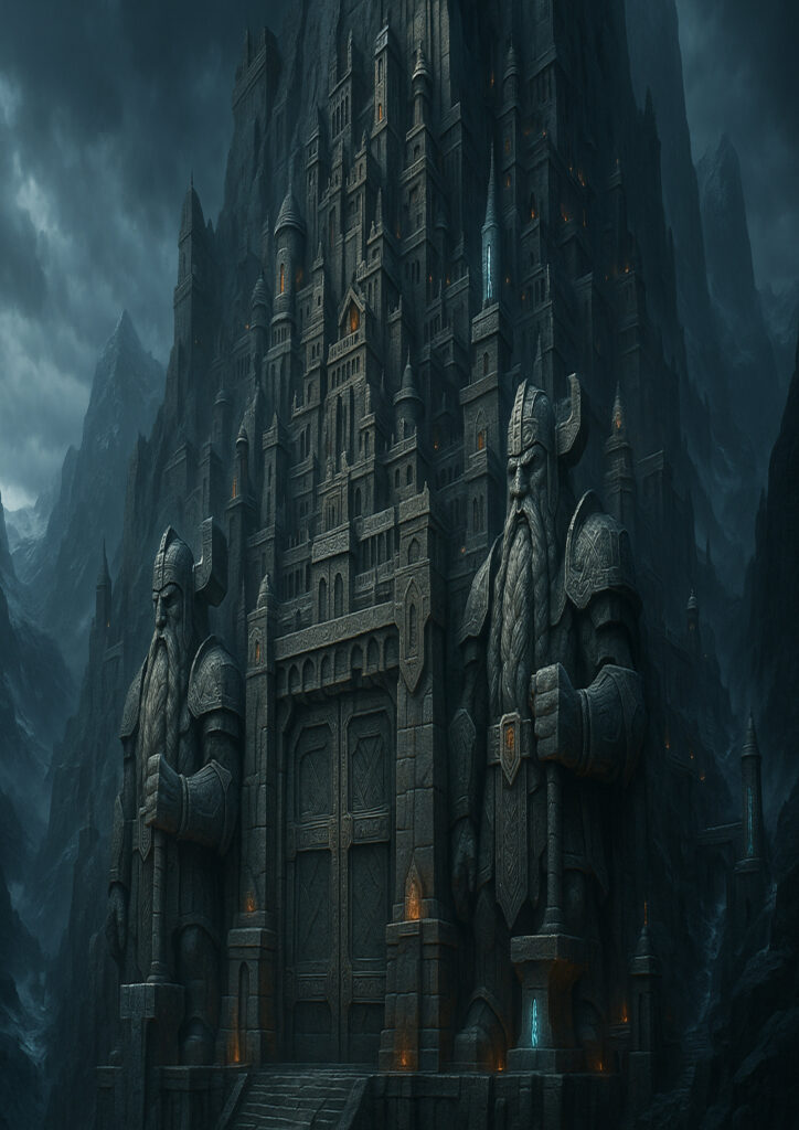 fantasy landscape scene with cinematic composition