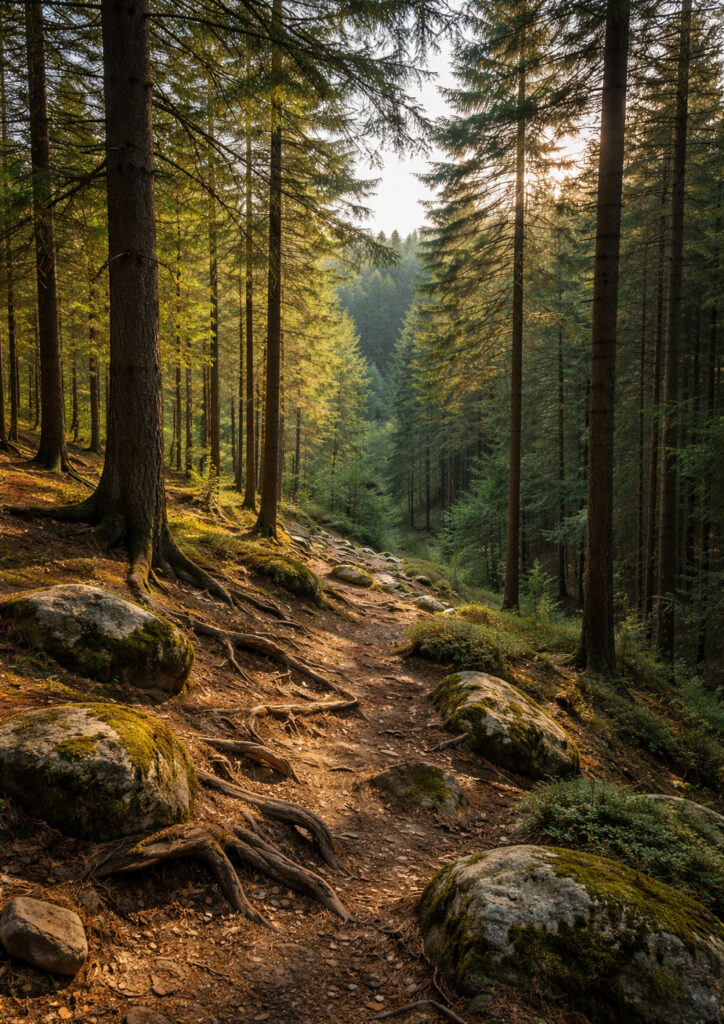 forest landscape illustration showing natural scenery
