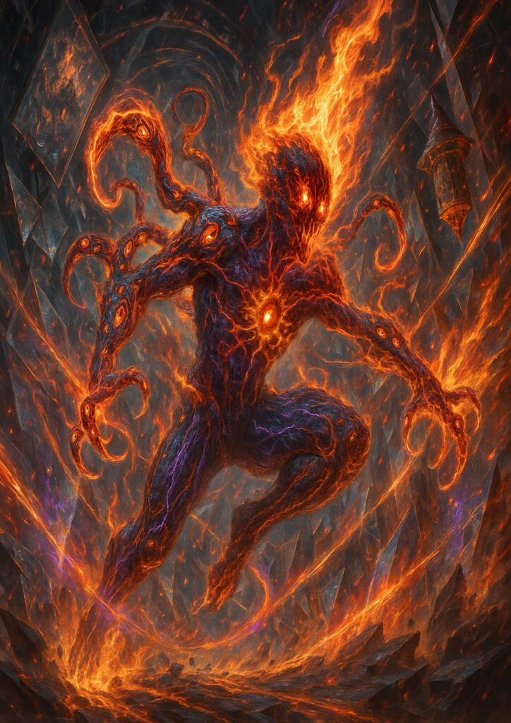 Daemons of chaos inspired by warhammer aesthetic