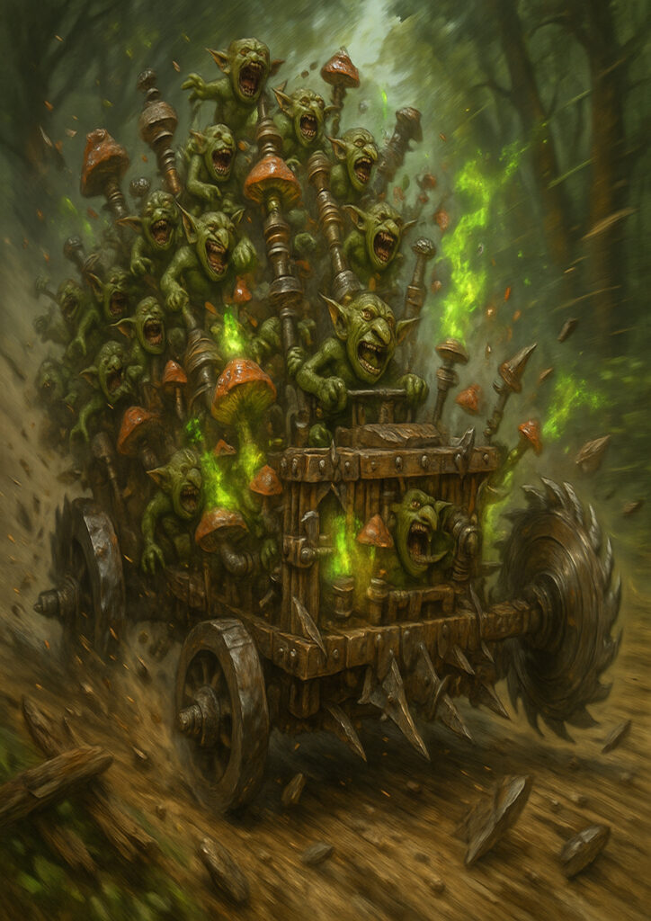 Brutal orks warriors and goblins warhammer inspired