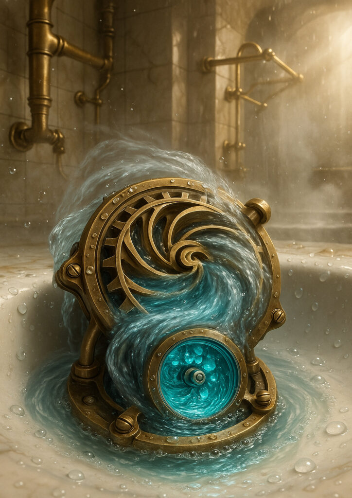 Mechanical steampunk version of an everyday item inspired by industrial-era craftsmanship.