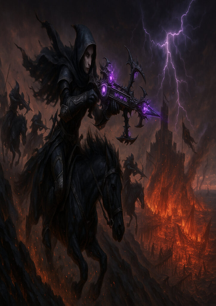 Elite dark elf warrior in warhammer inspired armor