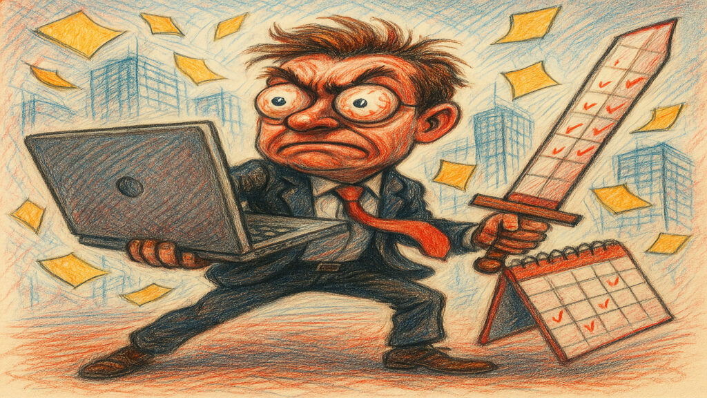 Stylized caricature illustration showing exaggerated features and playful expression