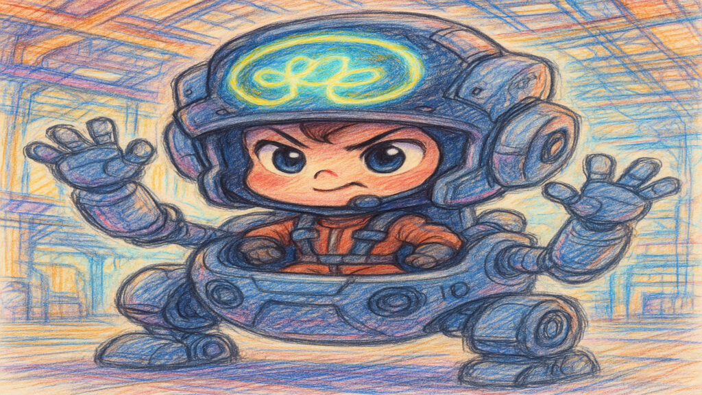 Stylized caricature illustration showing exaggerated features and playful expression