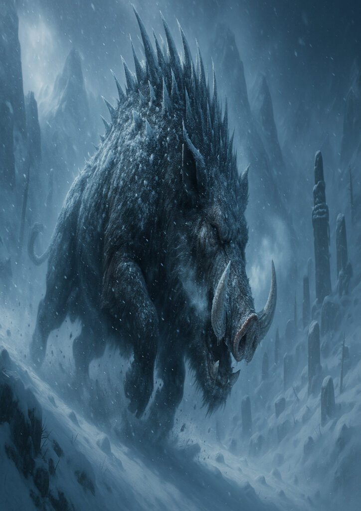 Cinematic warhammer inspired beastmen illustration